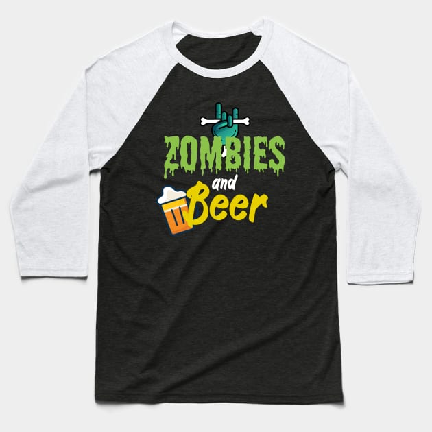 Zombies and beer Baseball T-Shirt by maxcode